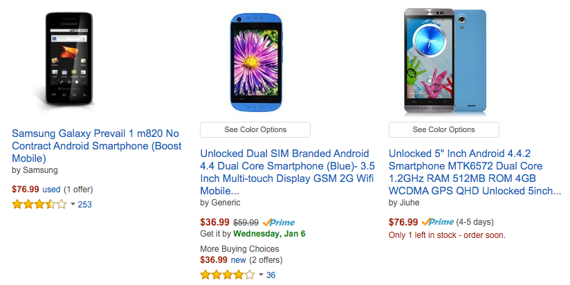 Cheap Android smartphones