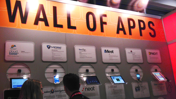 Wall Display of Mobile Apps CES 2013