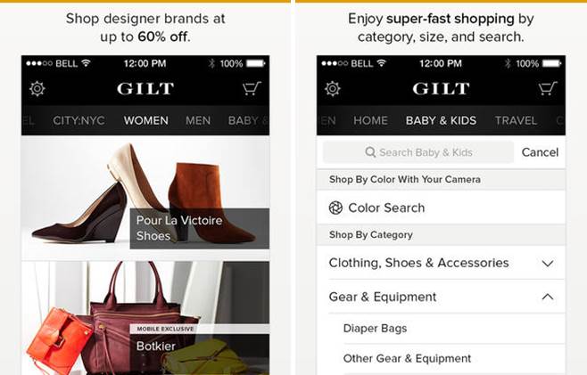 Gilt Groups' personalized mobile UX