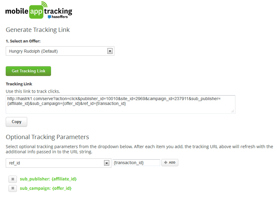 tracking link mobile app tracking